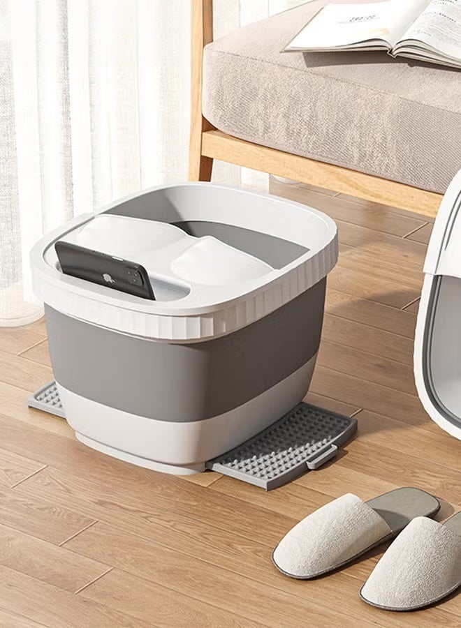 EETU Foldable Footbath Basin,Portable Foldable Footbath Basin,Portable Foot Soaking Tub Massager SPA Soak Tub Massage Basin With Footstool And Cover,For Pedicure MassageFoot Soaking Tub SPA Massage Basin With Footstool And Cover,For Pedicure Massage - Image 1